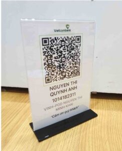 bảng đựng mã QR tài khoản